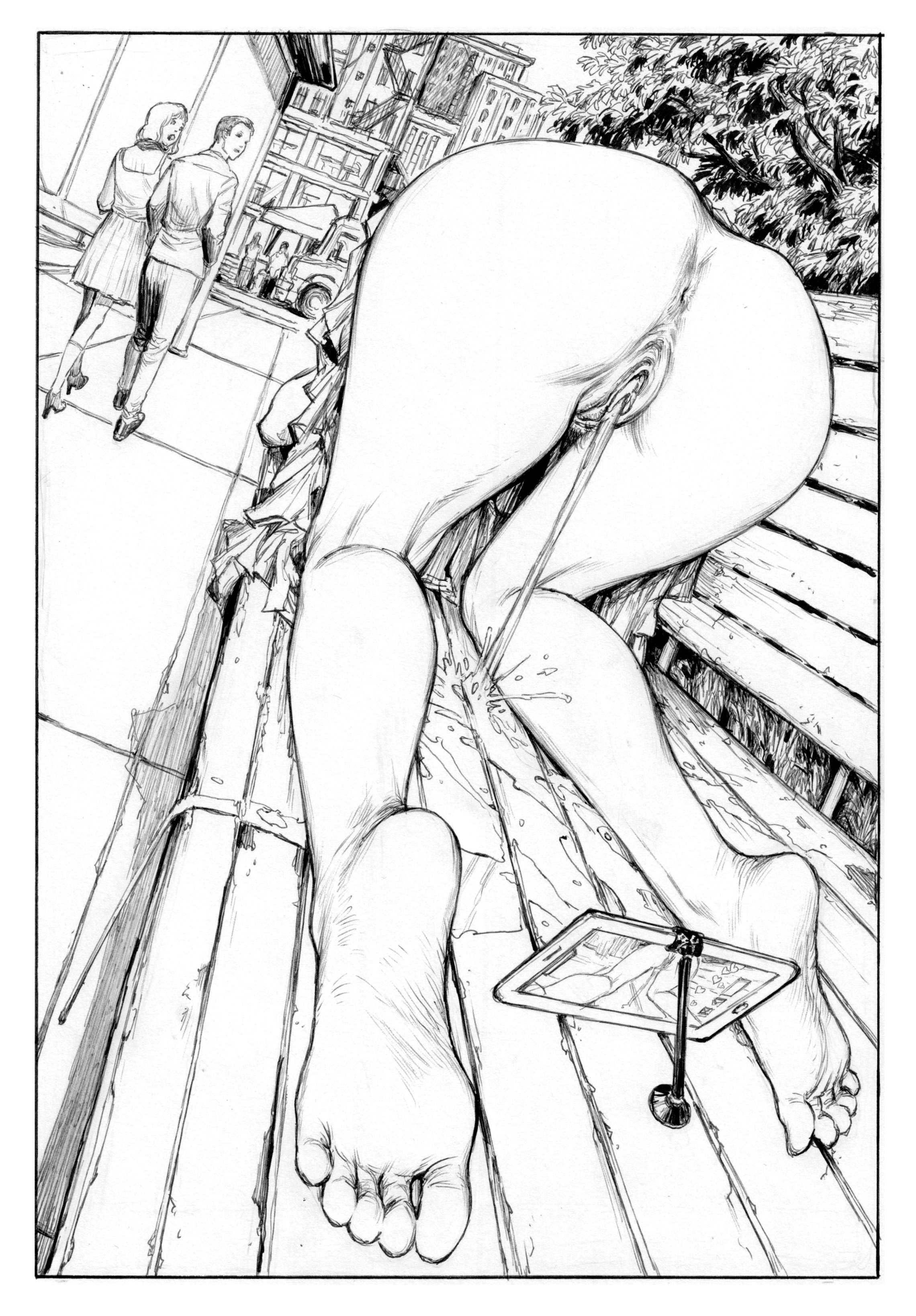 anus, ass, bench, exhibitionism, exhibitionist, female, kneeling, leolee, livestream, no panties, onlookers, outdoors, peeing, phone, public, public nudity, pussy, recording, recording on phone, smartphone, streaming, street, uncensored, upskirt
