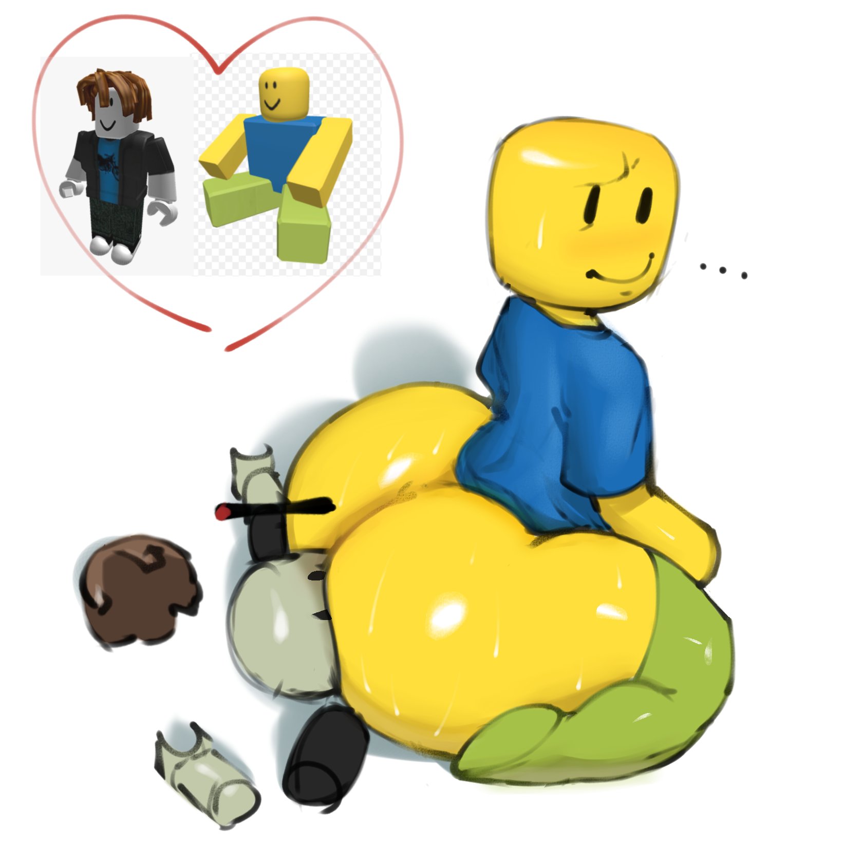 amputation, ass, bacon hair, death, decapitation, facesitting, male, noob, roblox, robloxian, snuff, sweat, tacoghastly, tagme, thighhighs, yaoi