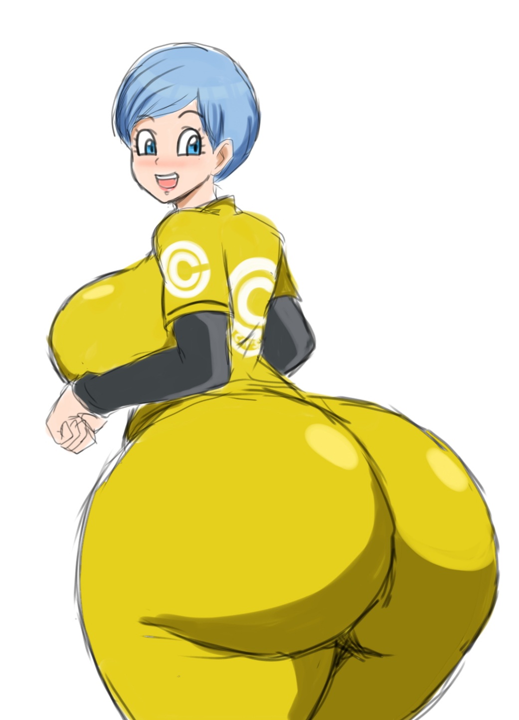 1girls ass back_view big_ass big_butt breasts bubble_ass bubble_butt bulma_briefs bulma_briefs_(dragon_ball_super_superhero) canon_costume dragon_ball dragon_ball_super dragon_ball_super_super_hero huge_ass huge_butt milf momiji_(artist) thick_ass