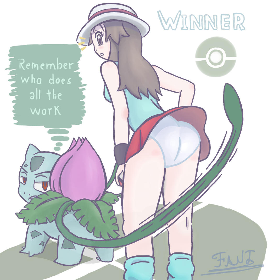 ass fantharubi female ivysaur leaf_(pokemon) nintendo panties pantyshot pantyshot_(standing) pokémon_(species) pokemon pokemon_(species) red_skirt sexual_harassment skirt