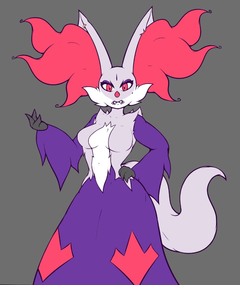 big_breasts breasts delphox female mahoxy mahoxy_(artist) pokémon_(species) pokemon shiny_pokemon tagme