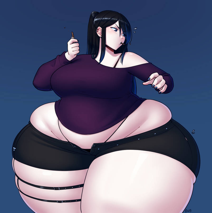 1girls, 2022, ass, bbw, belly, better with salt, big belly, big breasts, big thighs, black hair, bottom heavy, breasts, chubby, chubby female, clothed, female, female only, goth, goth girl, hips, huge ass, huge hips, huge thighs, long hair, looking back, overweight, overweight female, plump, pocky, shorts, solo, solo female, solo focus, thick thighs, thighs, unbuttoned pants, unbuttoned shorts, wardrobe malfunction, wide hips