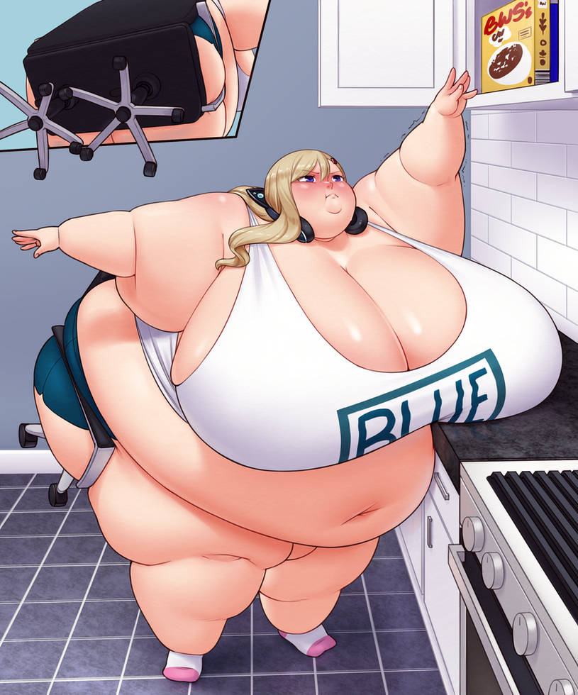 1girls, 2022, ass, bbw, belly, better with salt, big belly, big breasts, blonde hair, breasts, chair, cleavage, edens zero, fat, fat thighs, female, female only, full body, gigantic breasts, headphones, headset, hips, huge ass, huge belly, huge breasts, huge thighs, hyper, hyper breasts, hyper fat, large belly, morbidly obese, obese, obese female, overweight, overweight female, rebecca bluegarden, solo, ssbbw, thick thighs, thighs, wide hips