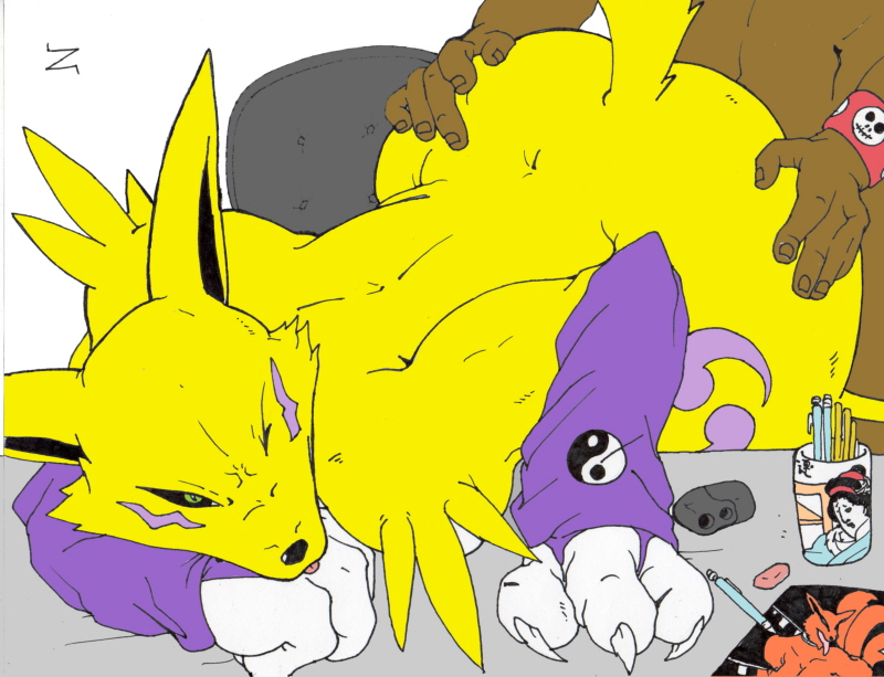 anthro bent_over color digimon female fur furry male nude renamon sex tagme zabraxas