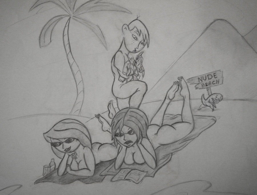 bonnie_rockwaller disney disney_channel female human kim_possible kimberly_ann_possible male medium_breasts monochrome outdoors pointy_chin ron_stoppable rufus_(kim_possible) straight_hair tagme yumibow