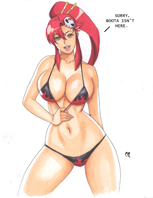 1girls bikini_bottom chris_foulkes curvaceous curvy curvy_female curvy_figure daikkenaurora female female_only hourglass_figure light-skinned_female light_skin no_shorts solo solo_female tagme tengen_toppa_gurren_lagann voluptuous voluptuous_female yoko_littner