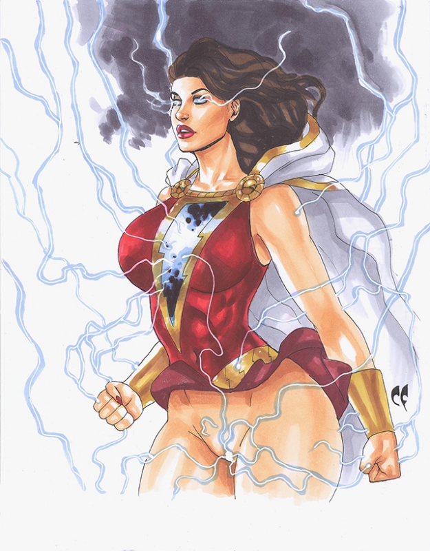 1girls bottomless chris_foulkes curvaceous curvy curvy_female curvy_figure dc dc_comics dress electricity female female_only glowing glowing_eyes hourglass_figure light-skinned_female light_skin lightning lightning_bolt mary_batson mary_marvel shazam_(series) short_dress solo solo_female sparks tagme upskirt voluptuous voluptuous_female wardrobe_malfunction