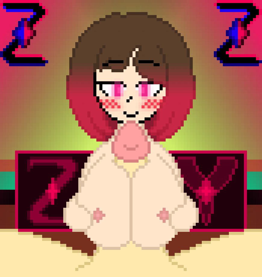 1girls bete_noire big_breasts big_penis blush breasts female glitchtale paizuri pixel_art self_upload undertale_(series) z!betty zixy