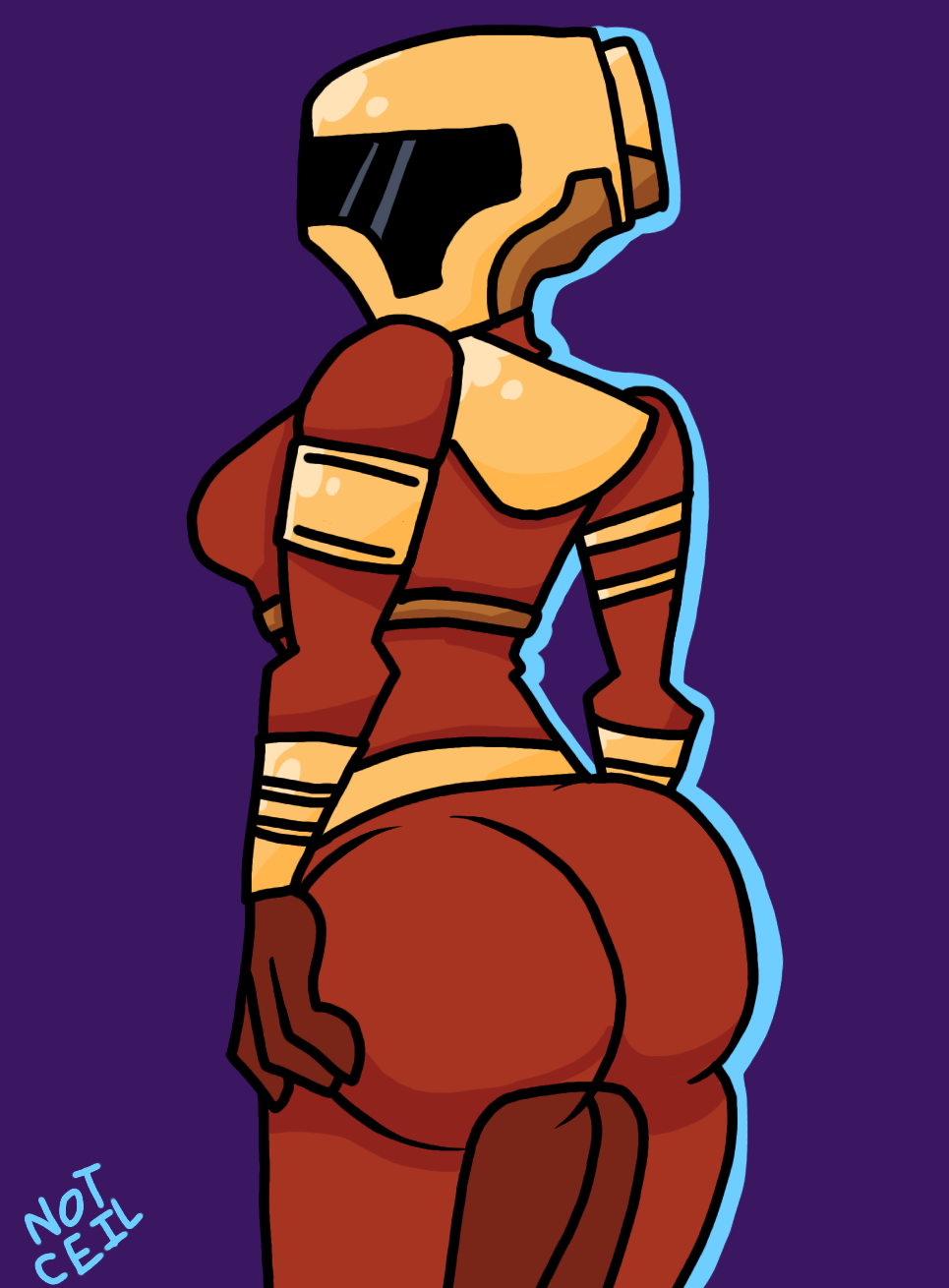 ass ass_focus ass_grab female helmet lucasfilm not_ceil skin_tight skin_tight_suit star_wars the_rise_of_skywalker zorii_bliss