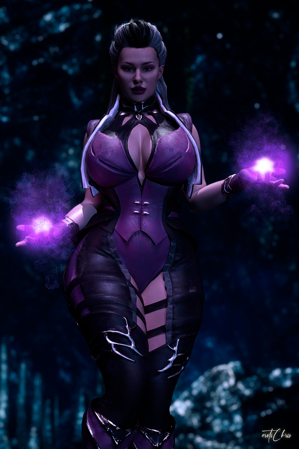 1girls, 3d, abs, ass, big ass, big breasts, big butt, breasts, bubble ass, bubble butt, busty, cga3d, child bearing hips, cleavage, curvaceous, curvy, curvy body, curvy female, curvy figure, erotichris, female, female focus, female only, forest, fully clothed, grin, hips, large breasts, long hair, long nails, looking at viewer, mature, mature female, milf, mortal kombat, mortal kombat 11, multicolored hair, outdoors, sindel, smug, solo, solo female, solo focus, thick thighs, thighhighs, very long hair, voluptuous female, wide hips