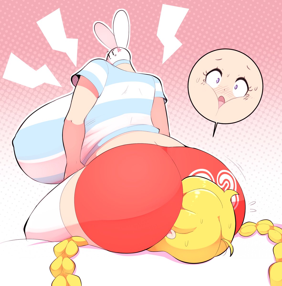 ass, ass cleavage, ass crack, breasts, butt crack, curves, curvy, curvy body, curvy female, curvy figure, curvy hips, curvy thighs, enormous ass, enormous butt, facesitting, feline, female, funny, gigantic ass, gigantic breasts, head in ass, headless, sitting, sitting on face, sitting on head, theycallhimcake, thick, thick ass, thick butt, thick hips, wide, wide hips, wide thighs