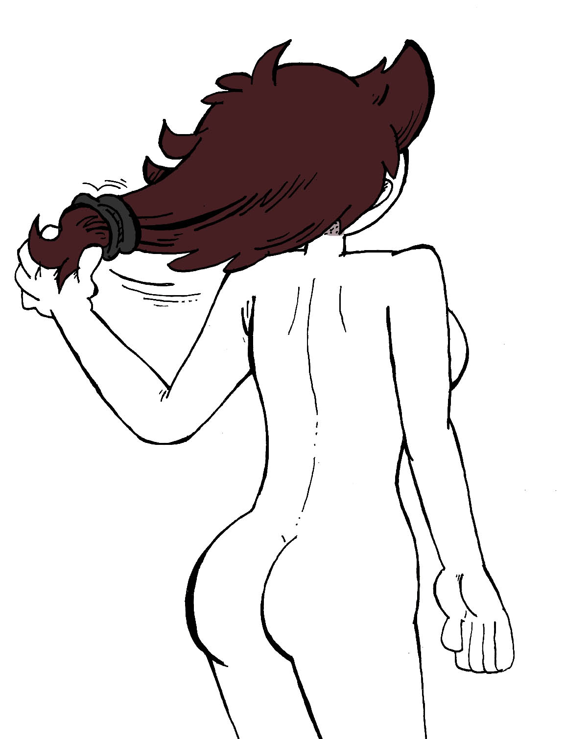 andreu-t, ass, back view, breasts, brown hair, casual, female, human, jaiden, jaiden animations, nude, pale skin, youtube, youtuber
