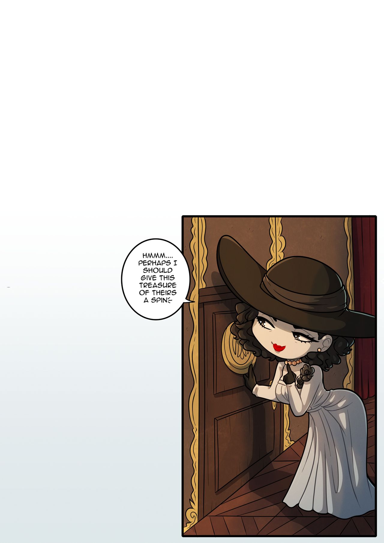 alcina dimitrescu, chibi, comic, female, kinkymation, resident evil, resident evil 8: village, solo