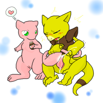 abra artist_request blush breasts color cum female feral fur interspecies male mew nintendo nipples nude penis pokemon pokemon_(species) source_request standing tagme vulva year_request