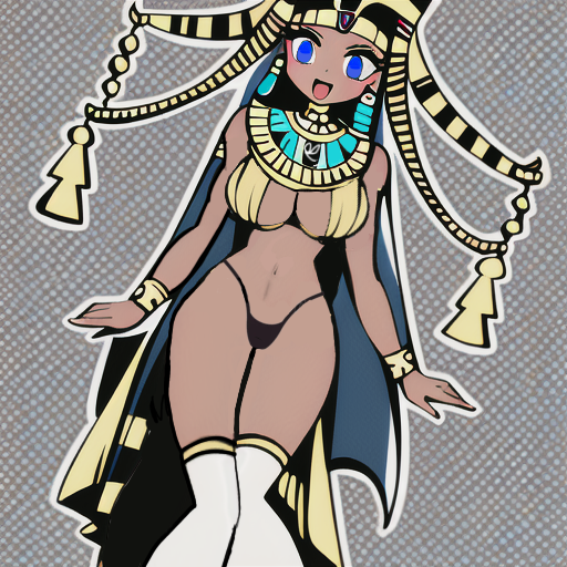 1girls ai_generated blue_eyes egyptian egyptian_female female female_only generic_character happy nai_diffusion original panties solo stable_diffusion