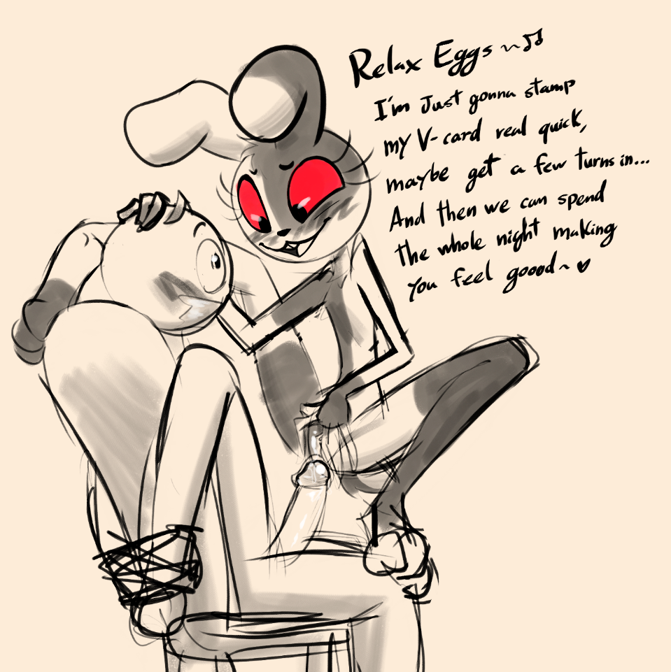 anthro bondage bound duo eggs_benedict_(fnafsl) female femdom five_nights_at_freddy's flat_chested human imminent_rape imminent_sex lagomorph leporid male male/female mammal michael_afton monochrome night_guard_(fnaf) penis precum pussy questionable_consent rabbit reverse_rape rough_sketch scottgames soulcentinel tied_to_chair vanny_(fnaf) video_games virginity wet_pussy