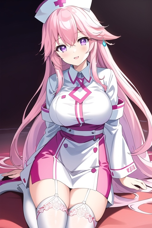 1girls, ai generated, alternate costume, animal ears, bangs, big breasts, blush, breasts, busty, child bearing hips, cleavage, cleavage cutout, collared shirt, curvaceous, curves, curvy, curvy body, curvy female, curvy figure, earrings, elbow gloves, female, female focus, female only, floppy ears, full body, fully clothed, garter belt, garter straps, genshin impact, high heels, high-waist skirt, huge breasts, jewelry, large breasts, legwear, light skin, light-skinned female, long hair, long sleeves, nai diffusion, necktie, nurse, nurse cap, nurse clothing, nurse hat, nurse uniform, open clothes, open jacket, pink clothing, pink hair, pink skirt, pleated skirt, purple eyes, solo, solo female, solo focus, stable diffusion, standing, stockings, thick thighs, thighhighs, thighs, thighs together, turtleneck, video games, voluptuous, white clothing, white garter straps, white gloves, white legwear, white thighhighs, wide hips, yae miko