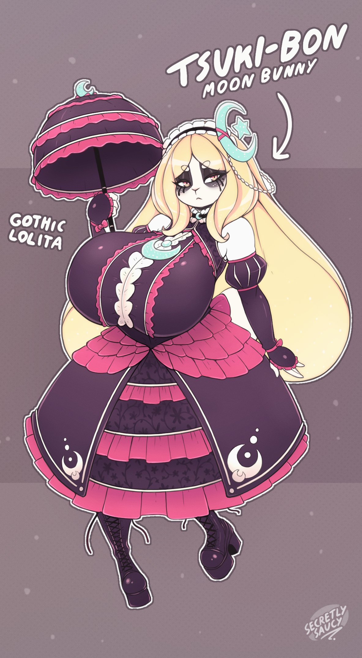 big_breasts breasts bunny female female_only gothic_lolita original original_character rabbit secretly_saucy tagme tsuki-bon_(secretly_saucy)