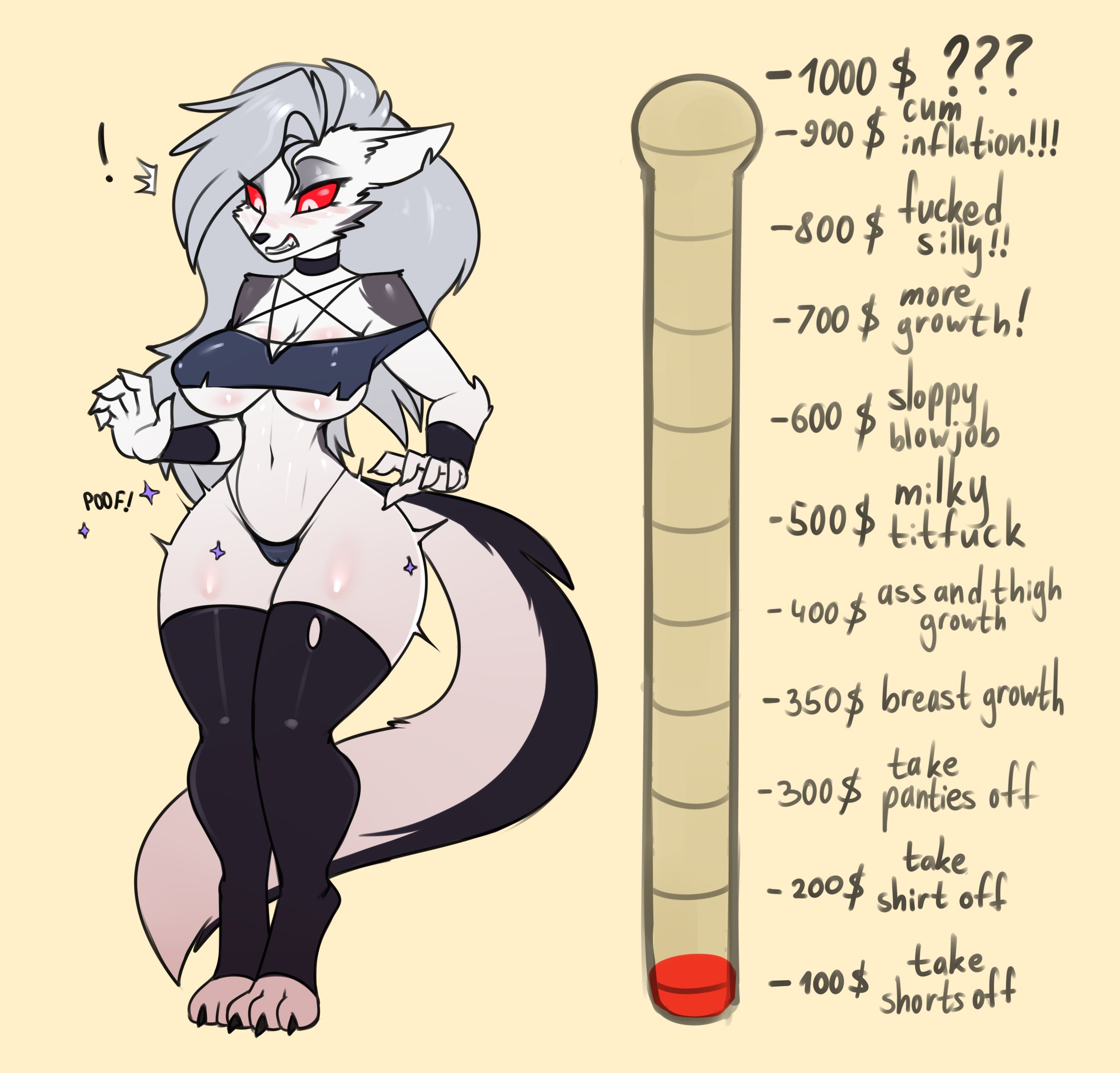 big breasts, breasts, elz zombie, elzzombie, female, furry, growth drive, hellhound, helluva boss, loona (helluva boss), strip game
