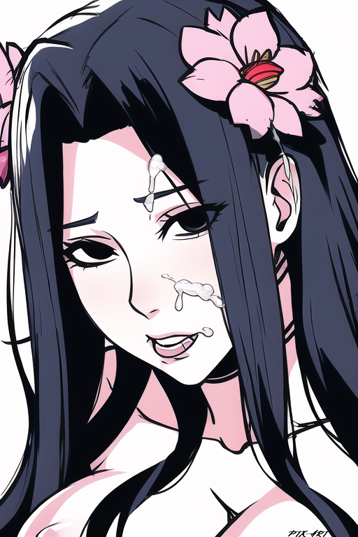 1girls ai_generated breasts cum cum_on_face flower_in_hair milf nai_diffusion naruto naruto_(series) ptx-art stable_diffusion third-party_edit uchiha_mikoto