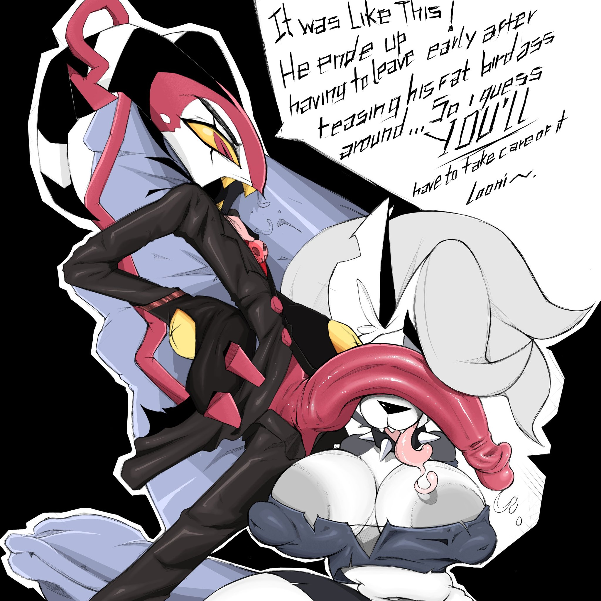 big breasts, big penis, blitzo (helluva boss), cock on face, father and daughter, helluva boss, huge breasts, huge cock, incest, incest (lore), inevitable sex, loona (helluva boss), suchhardcore