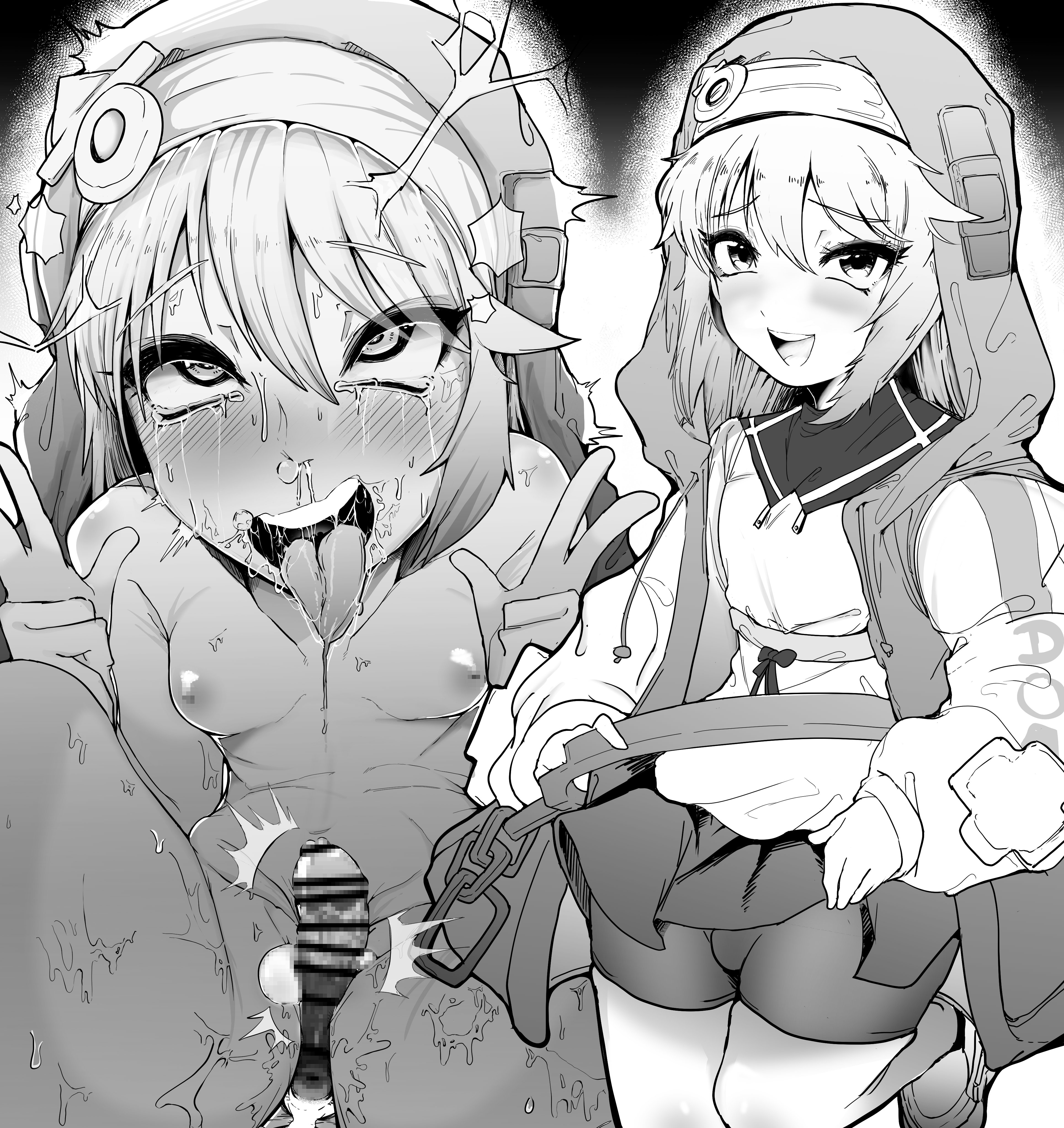 ahe gao, ass, breasts, bridget, bridget (guilty gear), cum, cum inside, cum on ass, futanari, guilty gear, guilty gear strive, intersex, penis, sayaka aruru, sayaka aruru (artist), small penis, tagme, tongue, tongue out
