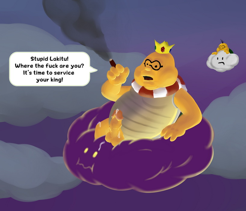 caesarcub cigar cloud giga_lakitu lakitu male male_only mario_(series) nintendo no_humans penis royalty super_mario_galaxy tagme