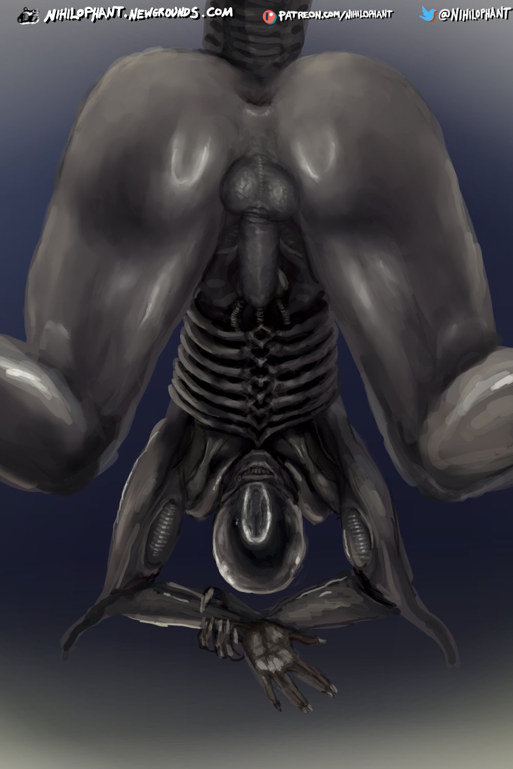 alien alien_(franchise) alien_boy anus ass balls femboy male male_only male_xenomorph nihilophant penis solo xenomorph