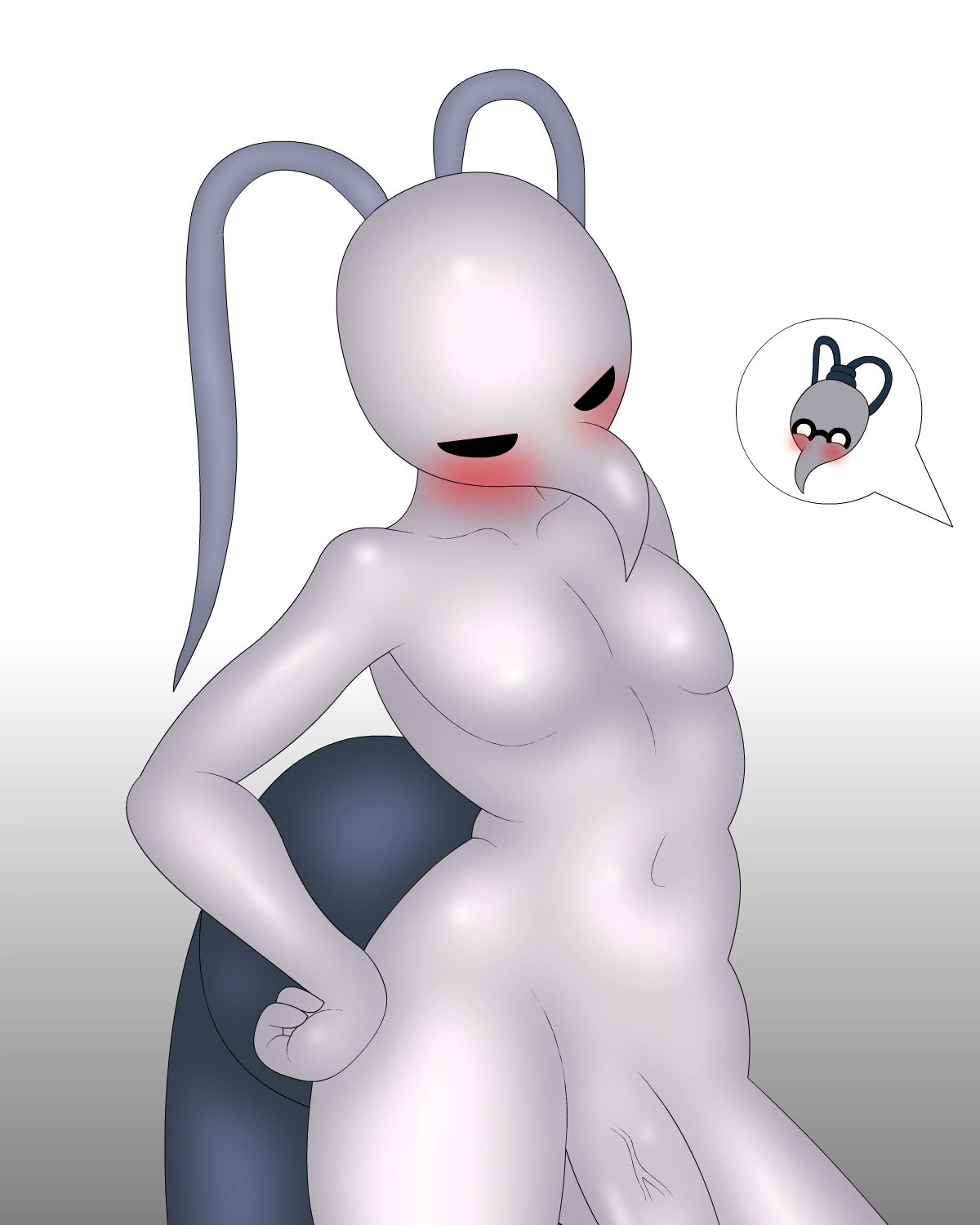 1boy 2022 arthropod blush bug cornifer cursed hollow_knight insectoid insects iselda_(hollow_knight) magalnik male male_focus naked naked_male nude nude_male penis rule_63 self_upload tagme team_cherry