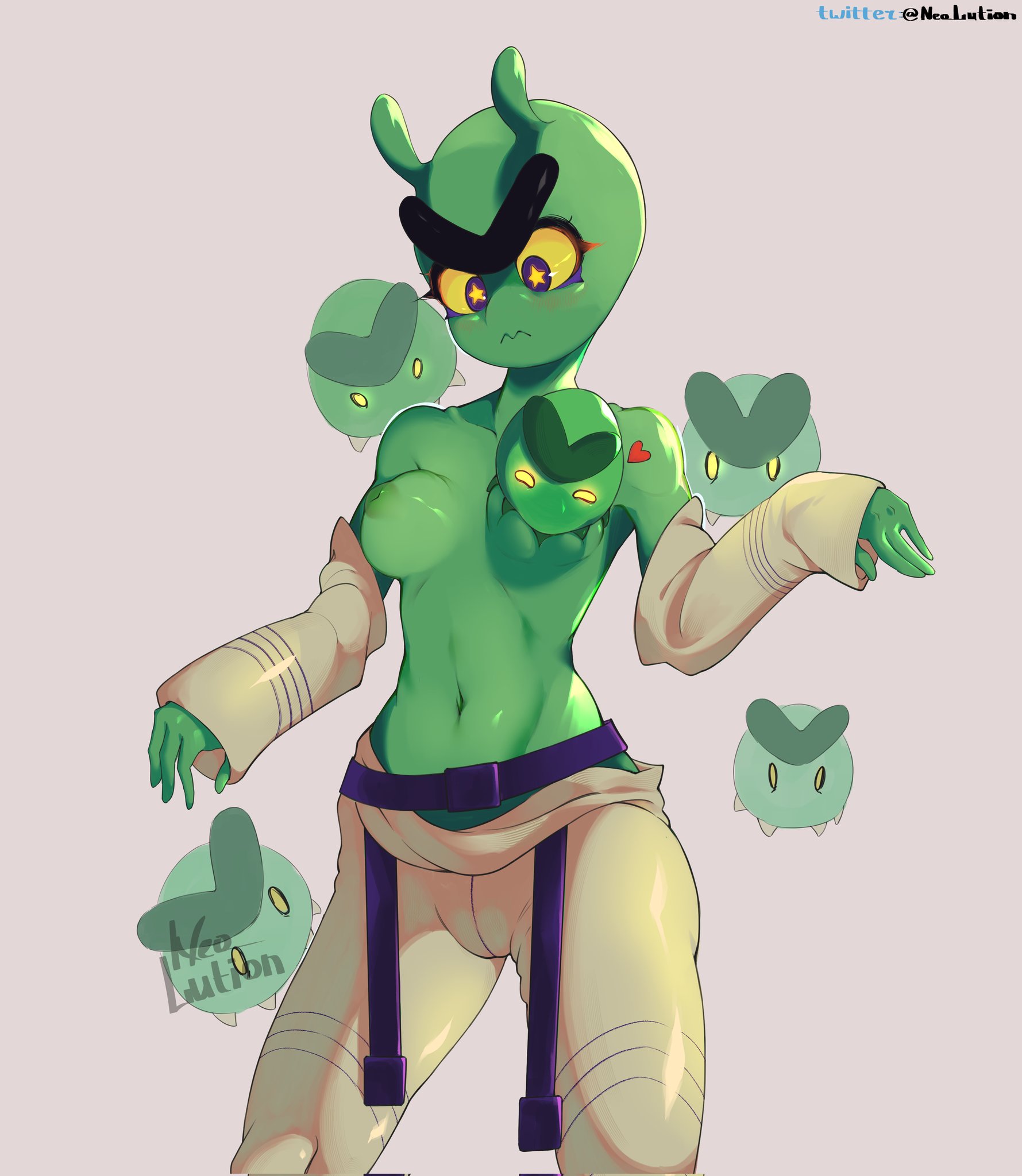 1girls, brawl stars, eve (brawl stars), female, green skin, neo iution, tagme