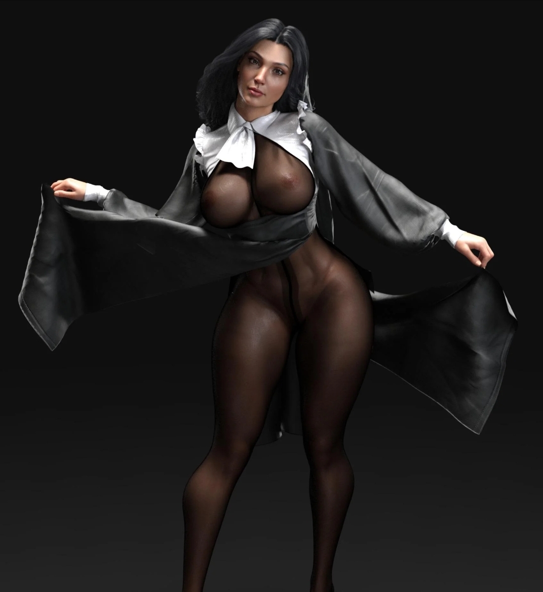 1girls, 3d, abs, big breasts, bodystocking, breasts, cleavage, dark hair, dc, dc comics, dc extended universe, diana prince, female, female only, gal gadot, gm studios, lingerie, muscular, muscular female, nun, olive skin, panties, revealing clothes, solo, solo female, thick thighs, wonder woman, wonder woman (series)