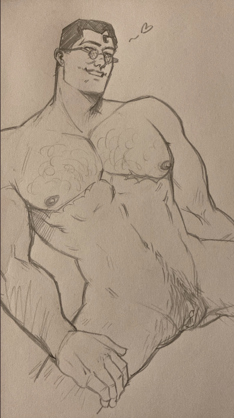 1cuntboy, bara, chest hair, clitoris, cuntboy, intersex, legs apart, male, male only, medic (team fortress 2), pussy, solo, team fortress 2, yaoi