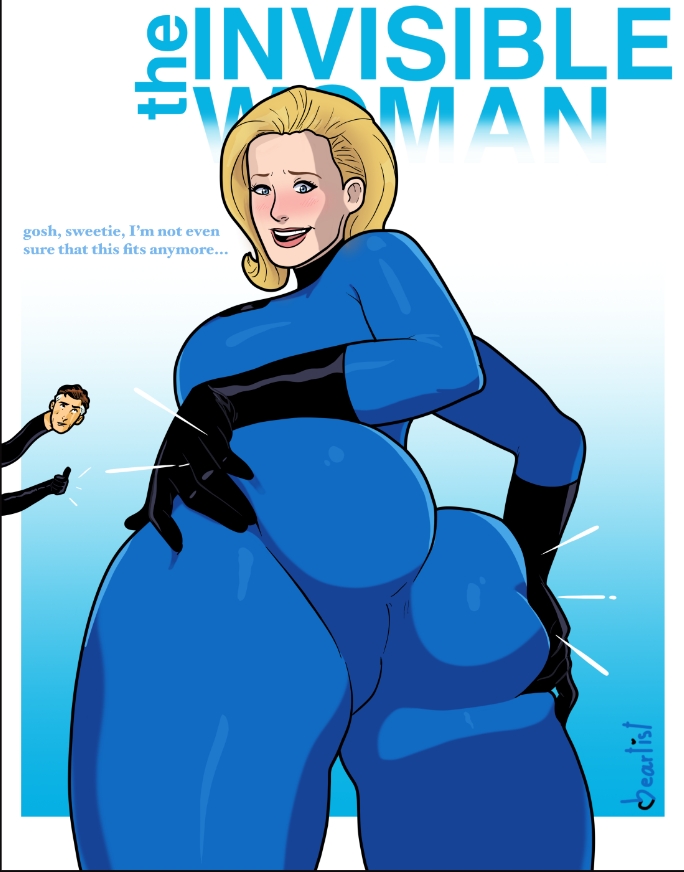 1boy 1boy1girl ass ass_grab big_ass blonde_hair blush blushing bodysuit english_commentary english_dialogue english_text fantastic_four fat_ass fat_cheeks female gloves heartist huge_ass human husband husband_and_wife invisible_woman light-skinned_male light_skin male male/female marvel mr_fantastic pawg reed_richards short_hair smile smiley_face straight straight_hair sue_storm superhero superheroine touching_own_ass touching_own_butt wife