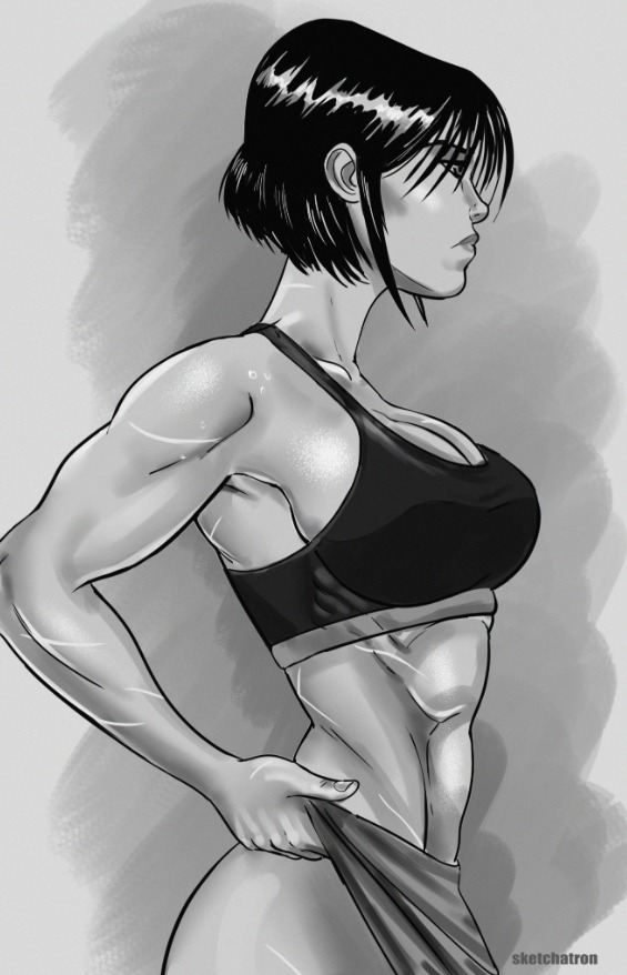 1girls, asian, asian female, batgirl, batman (series), black and white, cassandra cain, dc, dc comics, female, female only, fit, fit female, scar, scars, short hair, solo, ziggysketch