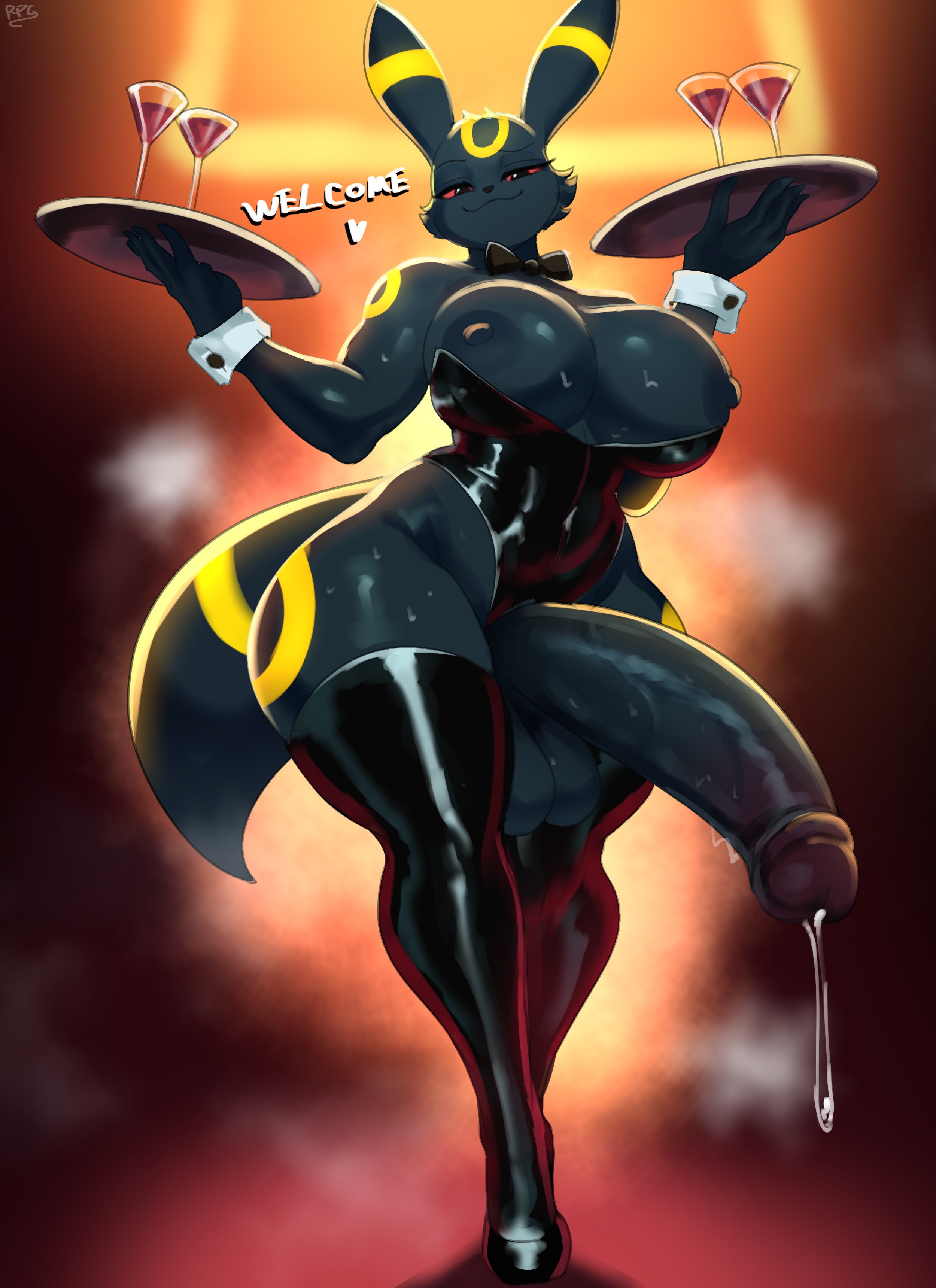 1futa, animal ears, animal humanoid, animal tail, anthro, anthro only, areola, areolae, balls, ballsack, big breasts, big cock, big penis, big thighs, black body, black fur, breasts, breasts out, canid, canine, clothing, cock, curvaceous, curvy, curvy figure, dick, dickgirl, dickgirl only, eeveelution, furry, furry only, futa only, futanari, gigantic cock, gigantic penis, high heel boots, high heels, hourglass figure, huge breasts, huge cock, huge penis, huge thighs, hyper, hyper penis, intersex, intersex only, large breasts, large cock, large penis, large thighs, leggings, legwear, leotard, massive cock, massive penis, nintendo, nipples, penis, penis out, pokemon, pokemon (species), precum, precum drip, precum on penis, precum string, revealing clothes, sana!rpg, skimpy, skimpy clothes, slim, slim waist, solo, solo futa, stockings, tail, testicles, thick, thick hips, thick legs, thick penis, thick thighs, thigh highs, thighhighs, thighs, umbreon, voluptuous, voluptuous futa, waist, waitress, wide hips