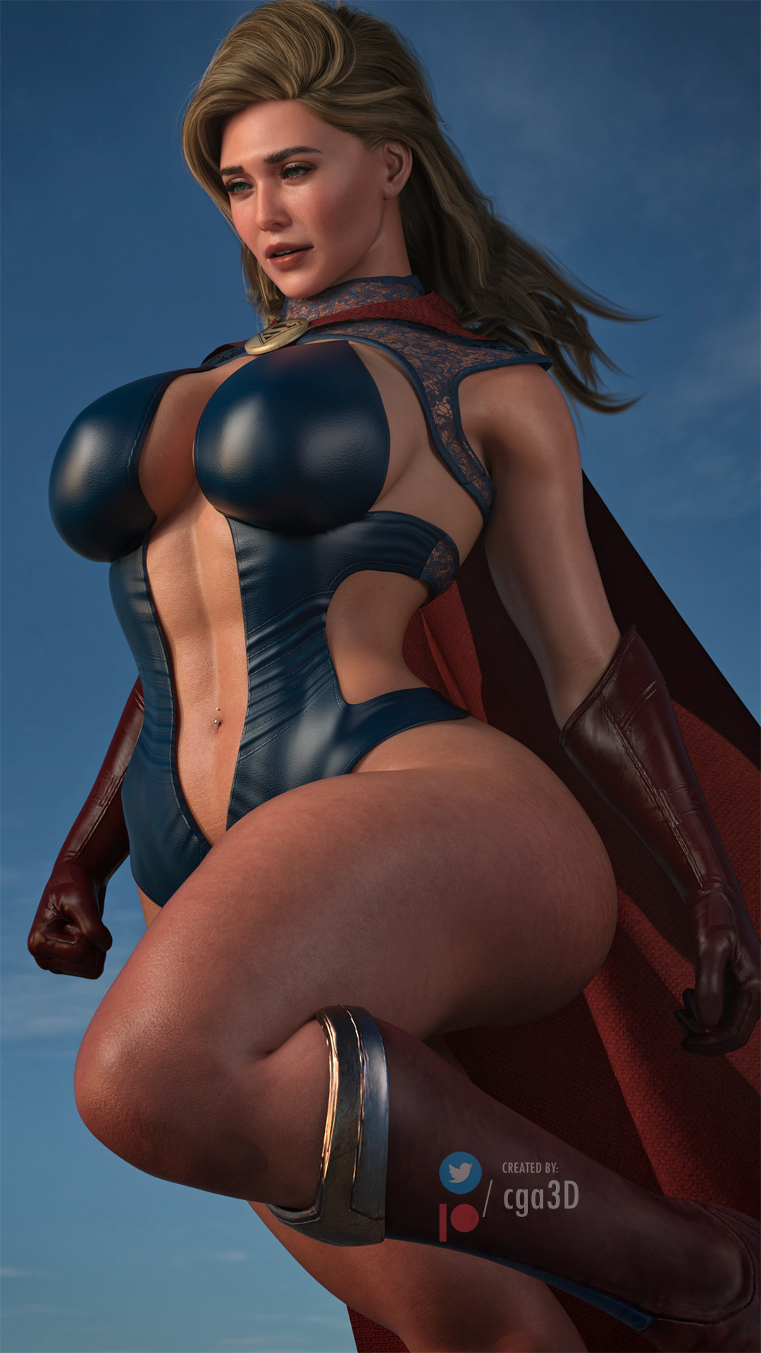 1girls, 3d, abs, avengers, belly button piercing, big breasts, blonde hair, breasts, cape, cga3d, cosplay, crossover, crossover cosplay, curvaceous, curvy, curvy body, curvy female, curvy figure, dc, dc comics, elizabeth olsen, erotichris, female, female only, fusion, fusion character, hi res, large breasts, looking at viewer, marvel, marvel comics, mutant (marvel), navel piercing, patreon username, pierced belly button, pierced navel, red lipstick, scarlet witch, skirt, solo, straight hair, supergirl (cosplay), superman (series), thick thighs, tight clothing, twitter username, voluptuous, voluptuous female, wanda maximoff, wide hips, x-men
