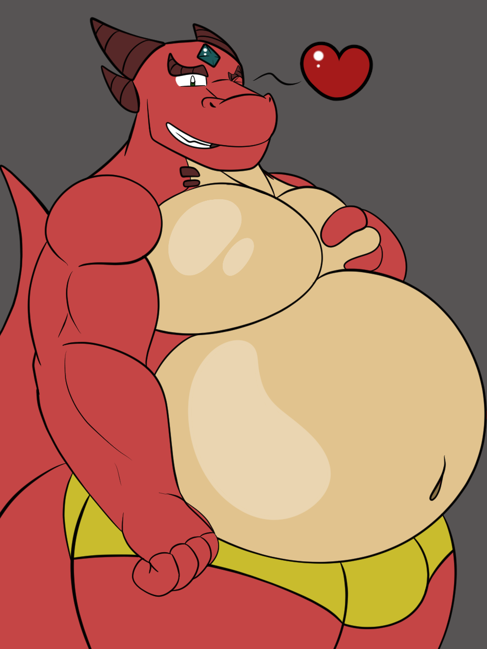 big_belly briefs gay grabbing_moobs grabbing_own_breast groping_breast male_only non-human overweight_male scalie toony underwear wink