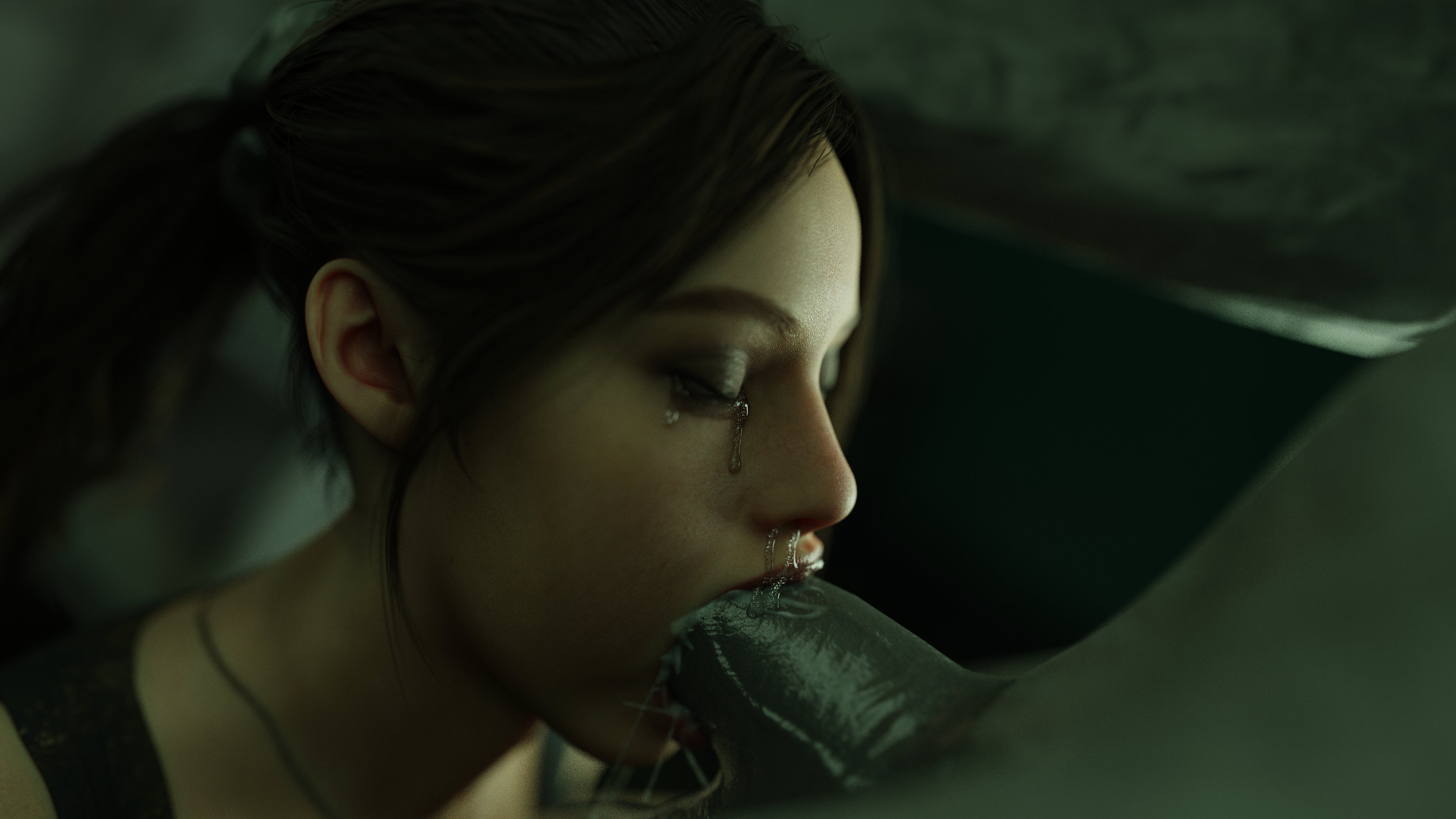 1boy, 1girls, 3d, brown hair, capcom, claire redfield, claire redfield (jordan mcewen), couple, couple sex, female, happy, happy sex, happy trail, love, lovers, male, monster, mr x, resident evil, resident evil 2, resident evil 2 remake, size difference, stephanie23, tagme, tagme (artist), tyrant