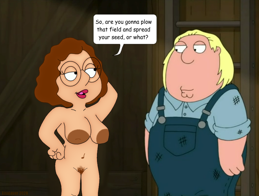 blonde_hair brother_and_sister brown_hair chris_griffin family_guy huge_nipples implied_incest incest meg_griffin nude_female_clothed_male small_breasts