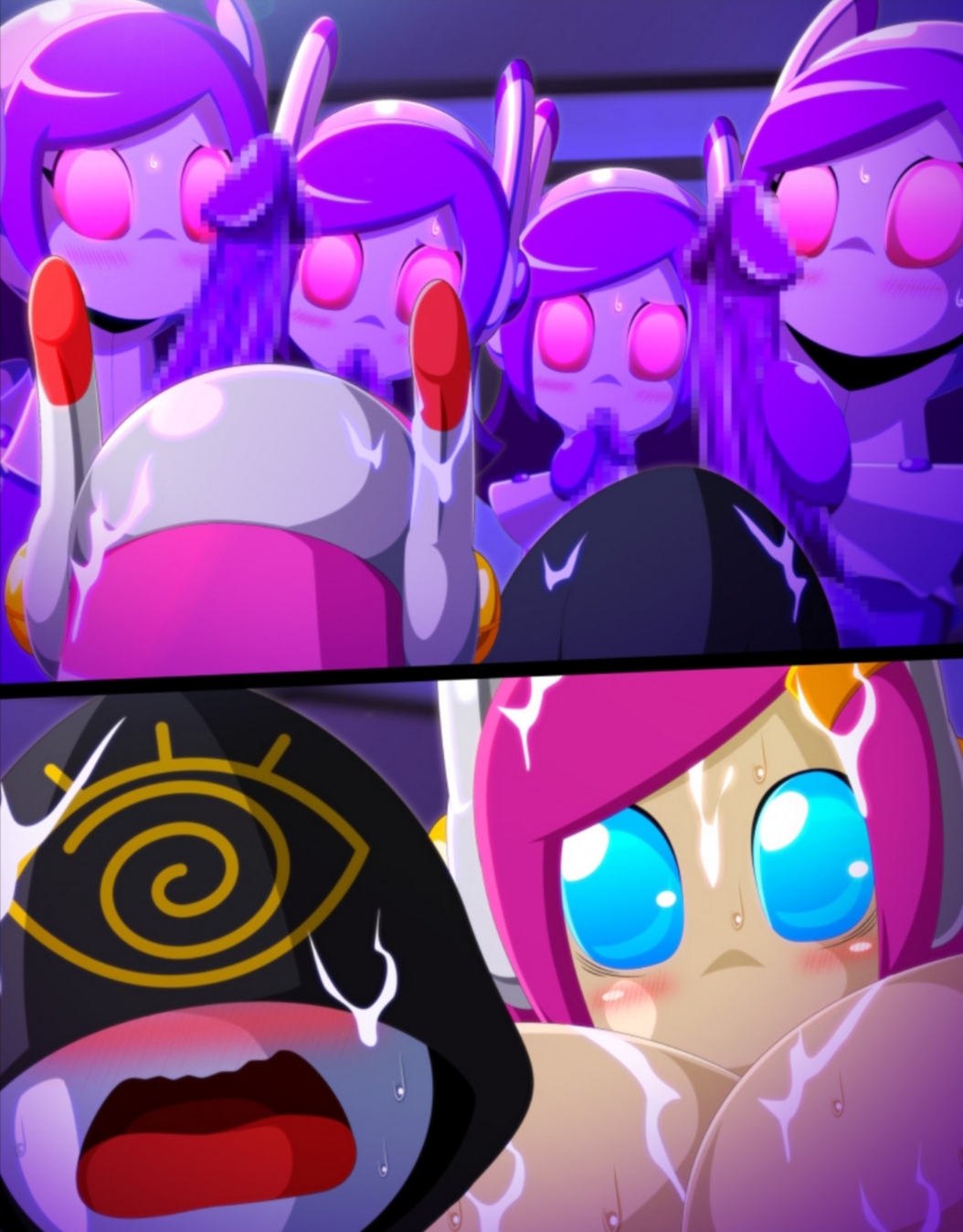 1boy 1girls 4futas after_sex breasts censored clones doppelganger erection female futanari heldron_(artist) huge_breasts huge_cock humanoid humanoid_penis hyper_breasts imminent_sex kirby_(series) kirby_planet_robobot kirby_star_allies light-skinned_female light_skin male mosaic_censoring mouthless mouthless_female mouthless_futanari multiple_futa nesp no_pupils nude oh_no penis susanna_patrya_haltmann susie_(kirby)