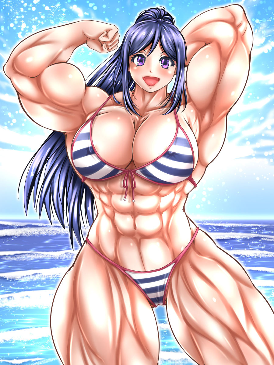 abs big_breasts big_muscles bikini bikini_bottom bikini_top female female_only hyper hyper_muscles macto2nd muscle muscles muscular muscular_female tagme