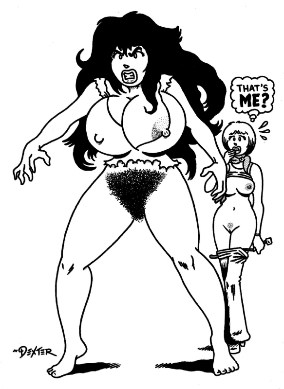 2girls artist_signature before_and_after big_breasts black_and_white bobcut bottomless bottomless_female breasts dexter_cockburn dialogue dual_persona excessive_pubic_hair female female_only full_bush giant_breasts hairy_pussy huge_breasts hulk_(series) jennifer_walters large_breasts long_hair marvel marvel_comics monochrome neckerchief nipple_slip nipples pants_down pubic_hair pussy she-hulk shirt_lift simple_background thought_bubble torn_clothes unshaved_pussy