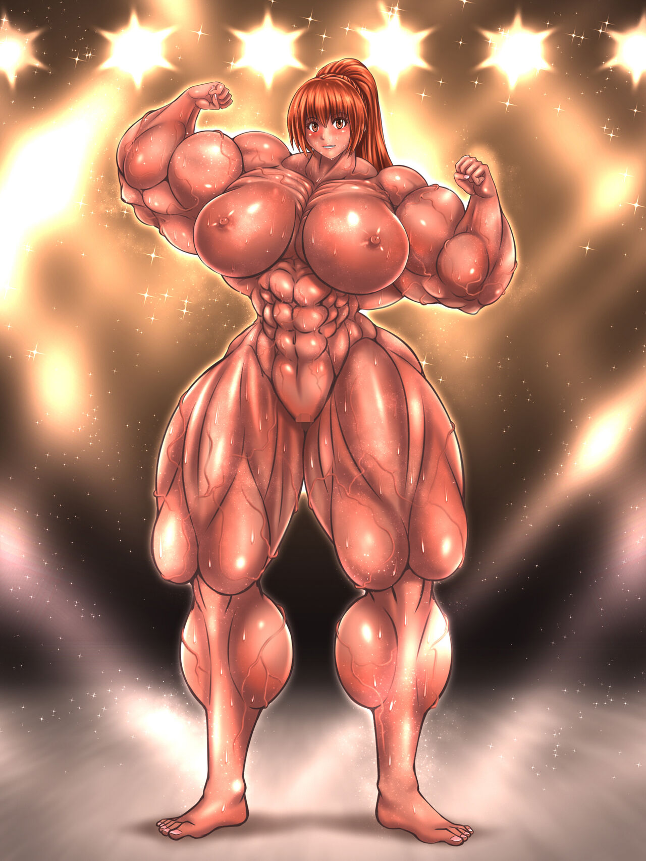 abs barefoot big_breasts big_muscles feet female female_only hyper hyper_muscles macto2nd muscle muscles muscular muscular_female tagme