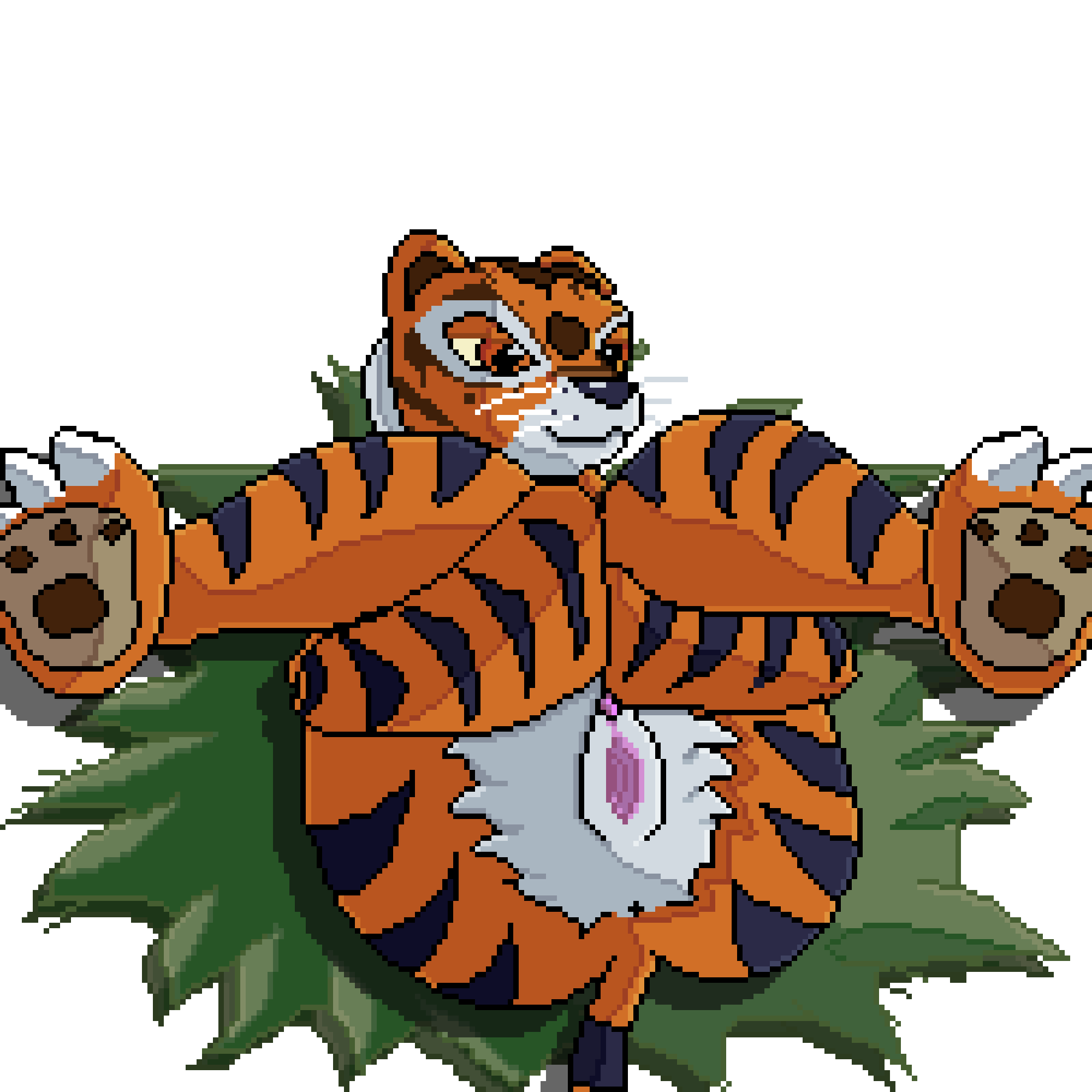 animal_humanoid anthro anus ass digital_media_(artwork) dreamworks felid felid_humanoid female feral fur genitals grass hi_res humanoid kung_fu_panda lawealewd leg_grab legs_up looking_at_viewer mammal mammal_humanoid master_tigress orange_body orange_fur pantherine pantherine_humanoid paws pixel_(artwork) plant presenting presenting_pussy pussy raised_paw smile solo spread_legs spreading stripes tiger tiger_humanoid transparent_background white_body white_fur