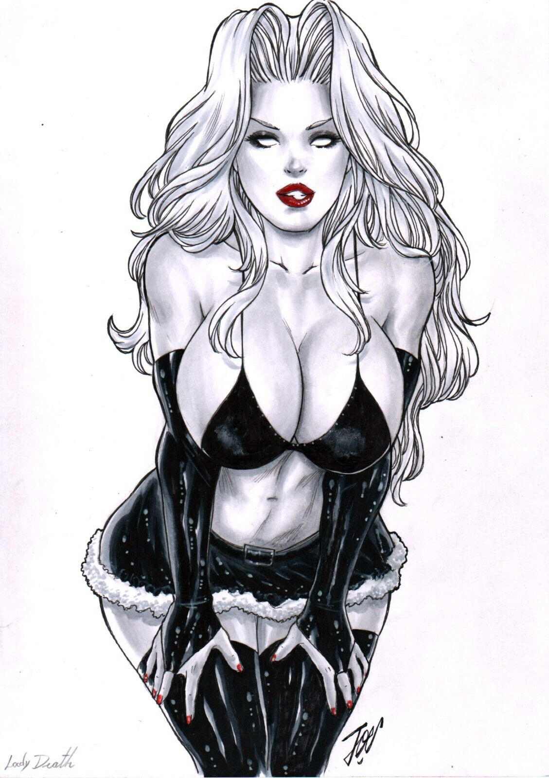 1girls 2022 big_breasts chaos_comics coffin_comics curvy_figure death_(personification) ed_benes_studio female_focus female_only grim_reaper high_resolution joe_lima lady_death long_hair queen_of_the_dead tagme voluptuous_female white_hair white_skin