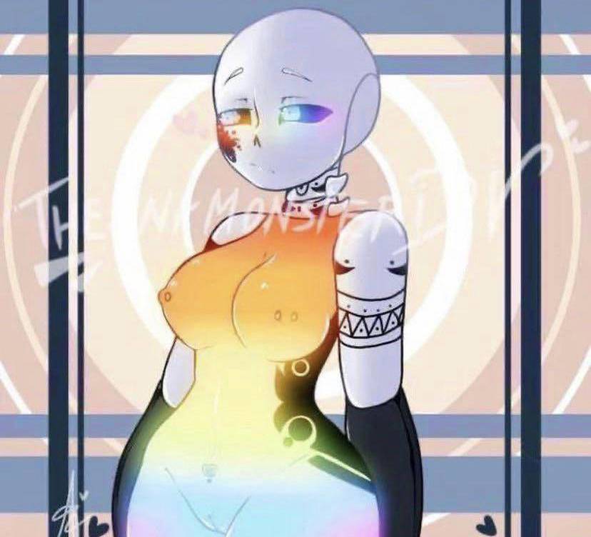 1girls 2d alternate_universe animated_skeleton blush blushing breasts ectobody ectobreasts ectopussy female female_only female_sans glowing glowing_eyes ink_sans ink_sans_(fan_character) inktale pussy rainbow rainbow_body rule_63 sans sans_au shy skeleton solo tattoo undertale undertale_(series) undertale_au vagina