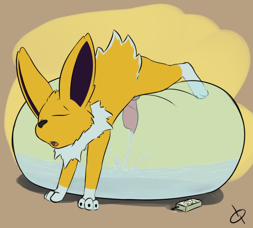 animal_genitalia animal_penis bodily_fluids bubble bubble_filling canine_penis cum cumshot digital_media_(artwork) doublepopsicle eeveelution ejaculation erection excessive_cum excessive_genital_fluids feral fur generation_1_pokemon genital_fluids genitals jolteon juice_that_makes_you_cum knot male mammal nintendo nude open_mouth penetrable_sex_toy penetration penile penile_penetration penis pokémon_(species) pokemon pokemon_(species) simple_background solo tongue video_games yellow_body yellow_fur