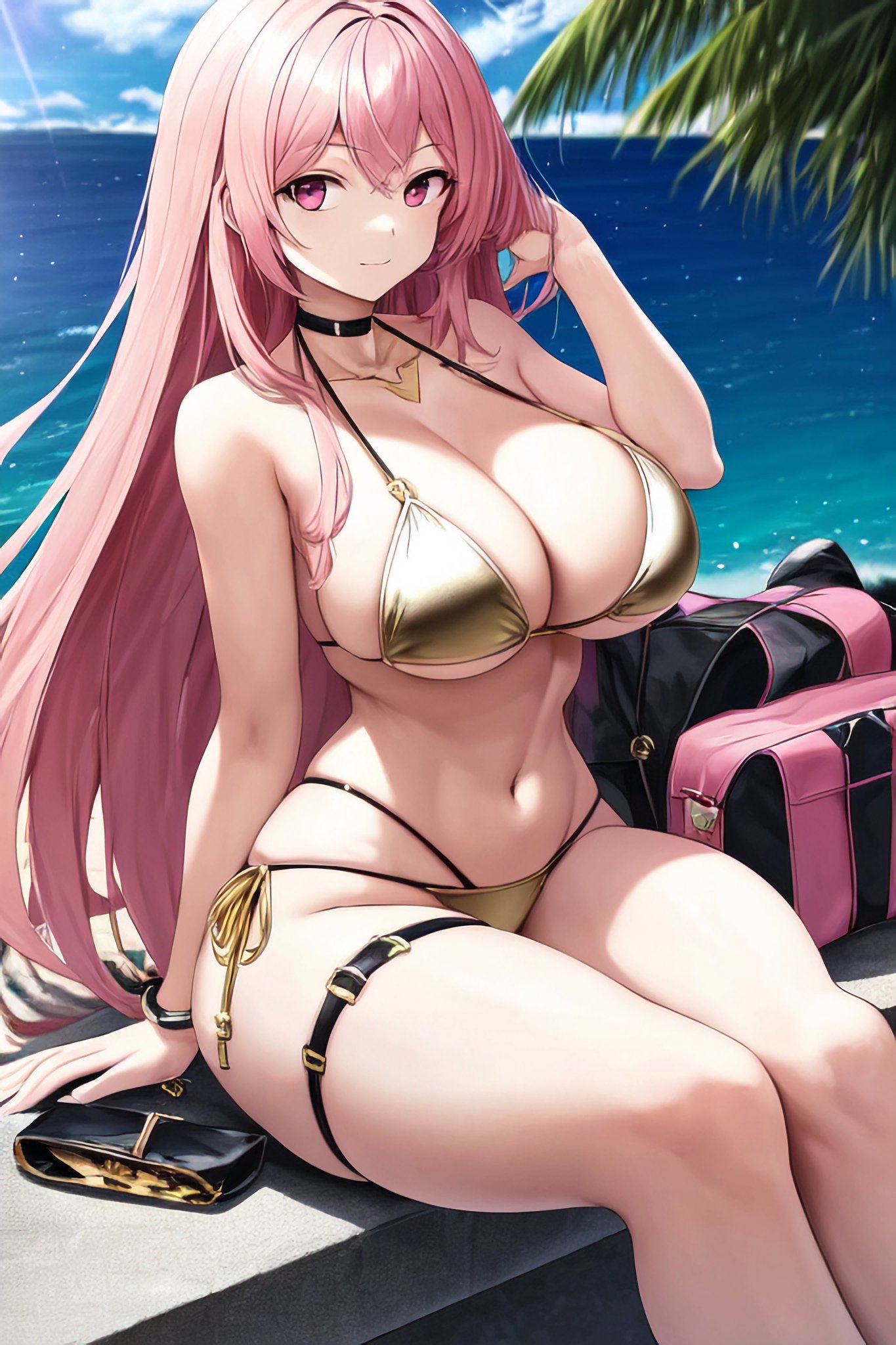 1girls, ai generated, big breasts, breasts, bulging breasts, curvaceous, curvy body, curvy figure, female, female focus, female only, long hair, looking at viewer, nai diffusion, original, pink hair, solo, stable diffusion, voluptuous, voluptuous female