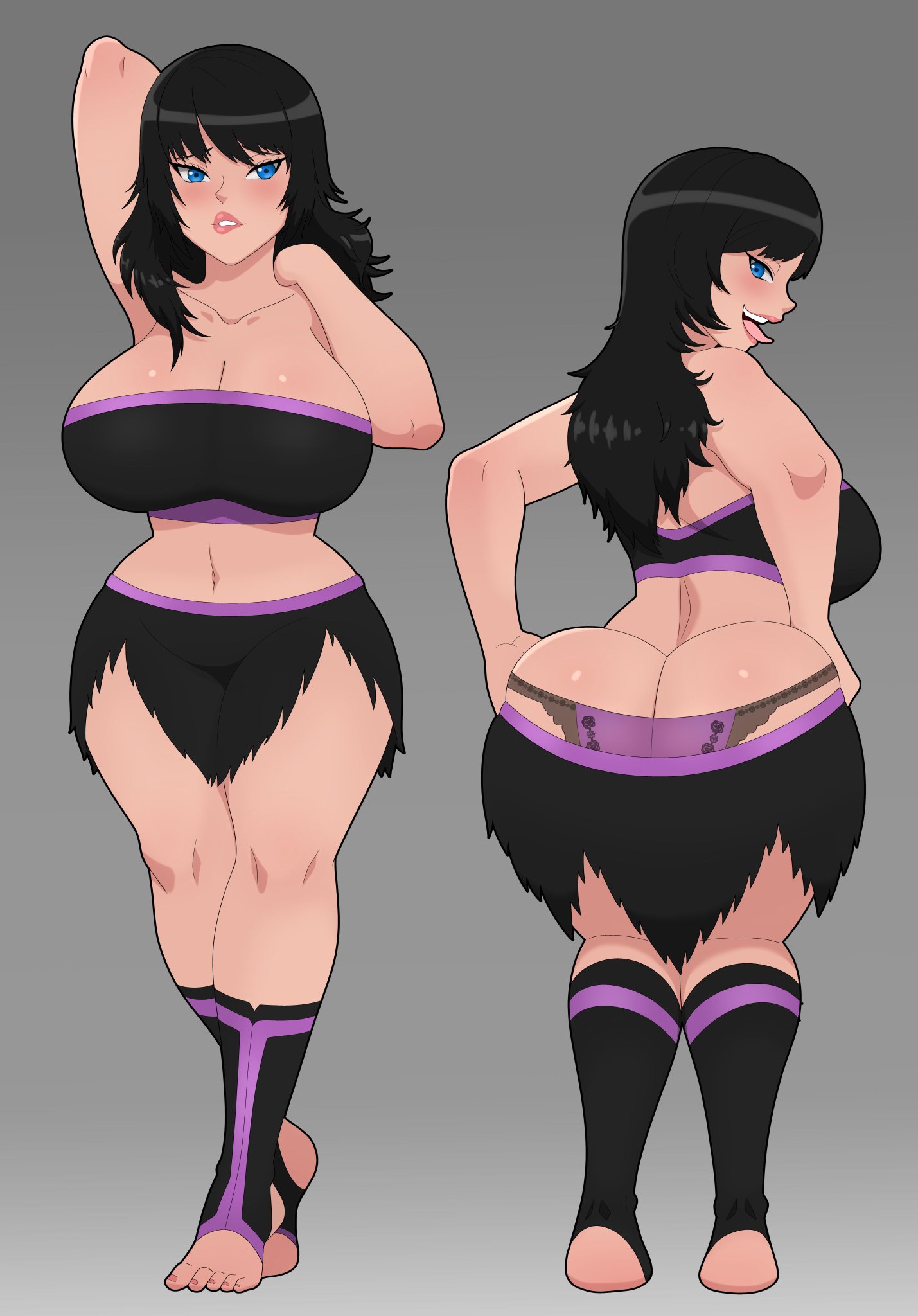 1girls, 2022, ass, ass cleavage, ass crack, big ass, big breasts, big butt, black hair, blue eyes, breasts, bubble ass, bubble butt, butt crack, feet, female, hands on ass, huge ass, huge breasts, huge butt, large ass, long hair, mouth, open mouth, original character, shiny ass, shiny breasts, shiny butt, shiny hair, shiny skin, showing ass, showing off, solo, solo female, solo focus, teeth, teeth showing, teeth visible, thick ass, tiger, tight clothes, tight clothing, tongue, tongue out, truewaifu