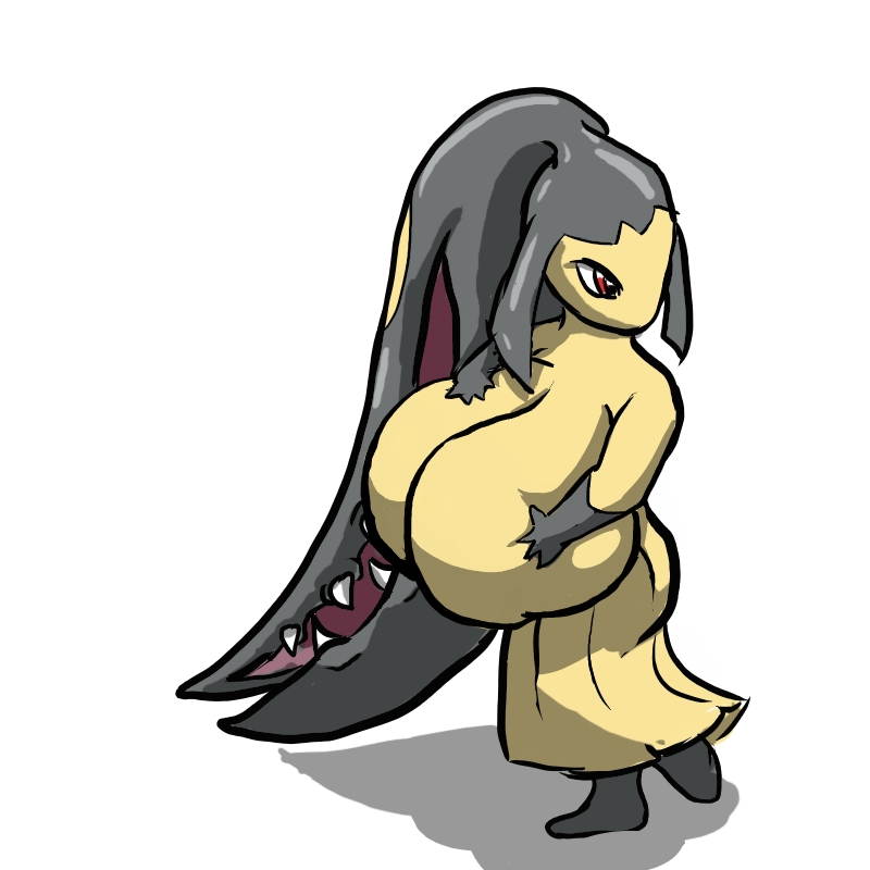 breasts colored female female_only mawile oniontrain pokemon pokemon_(species) red_eyes side_view solo standing tagme